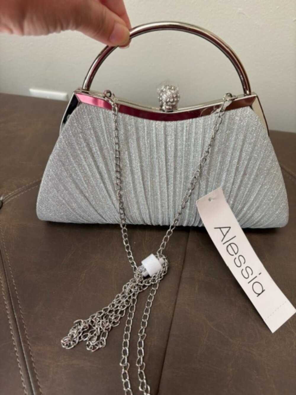 Alessia evening bag covertible chain strap/clutch NWT